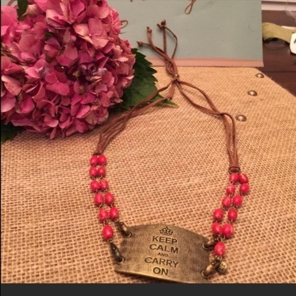 NWT Lenny and Eva leather messenger necklace